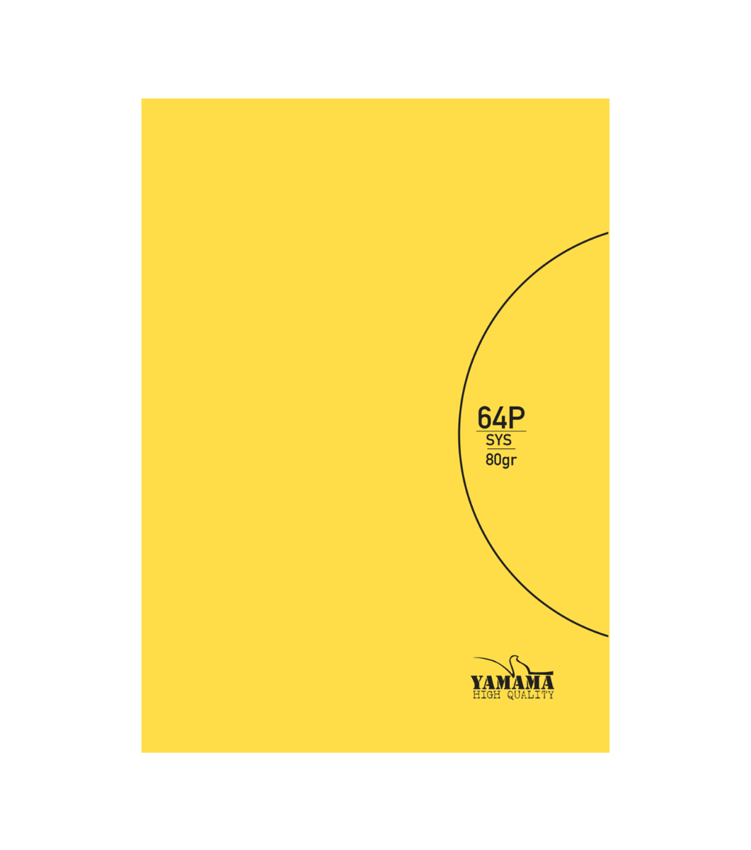 Cahier Piquée YAMAMA 64 Pages Uni SYS BMV 17 x 22 80G - Jaune