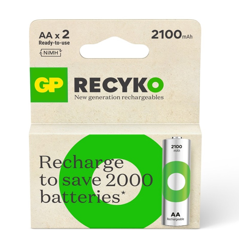2 x Piles Rechargeables GP 1.2V 2100mAh