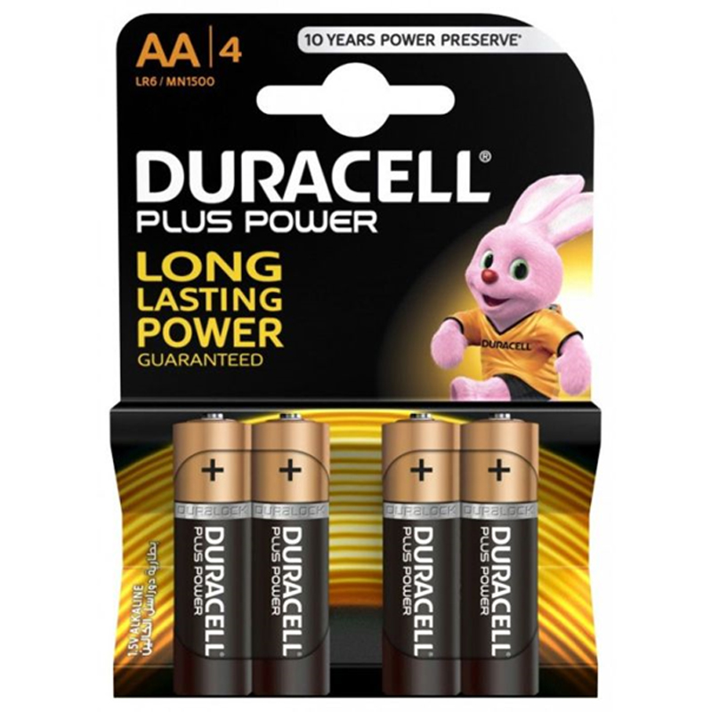 4 Piles DURACELL Plus Power AA