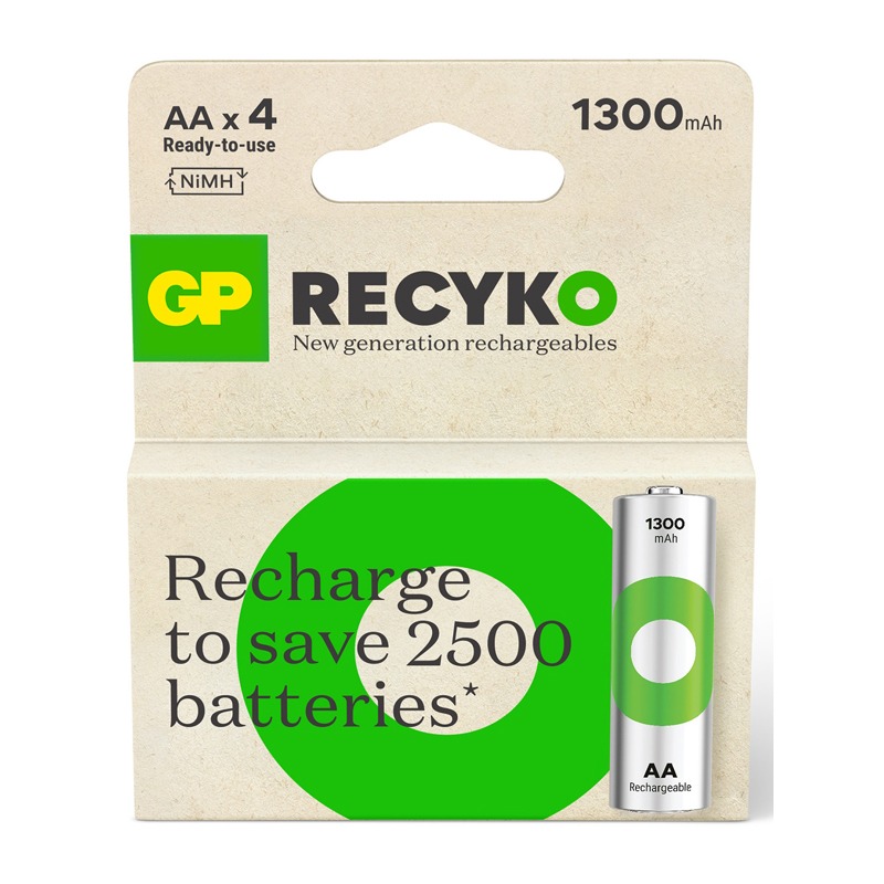 4 x Piles Rechargeables GP 1.2V AA 1300mAh