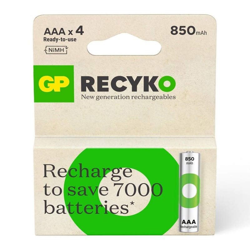 4 x Piles Rechargeables GP 1.2V AAA 850mAh