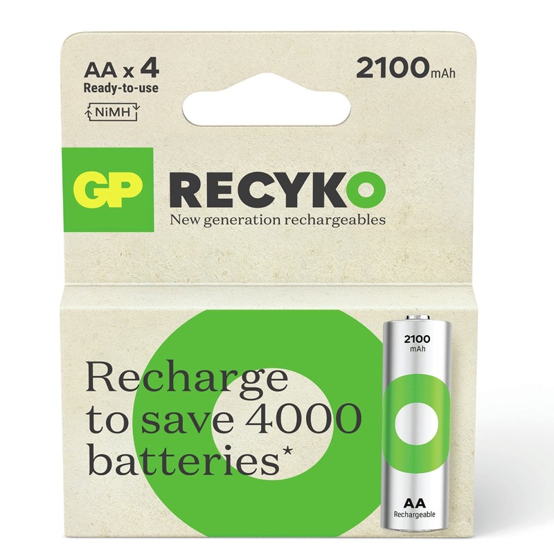 4 x Piles Rechargeables GP 1.2V 2100mAh