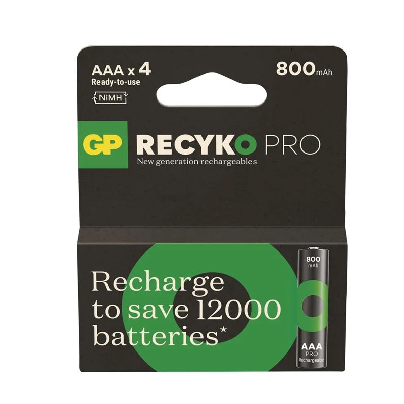 4 x Piles Rechargeables GP Pro AAA 800mAh
