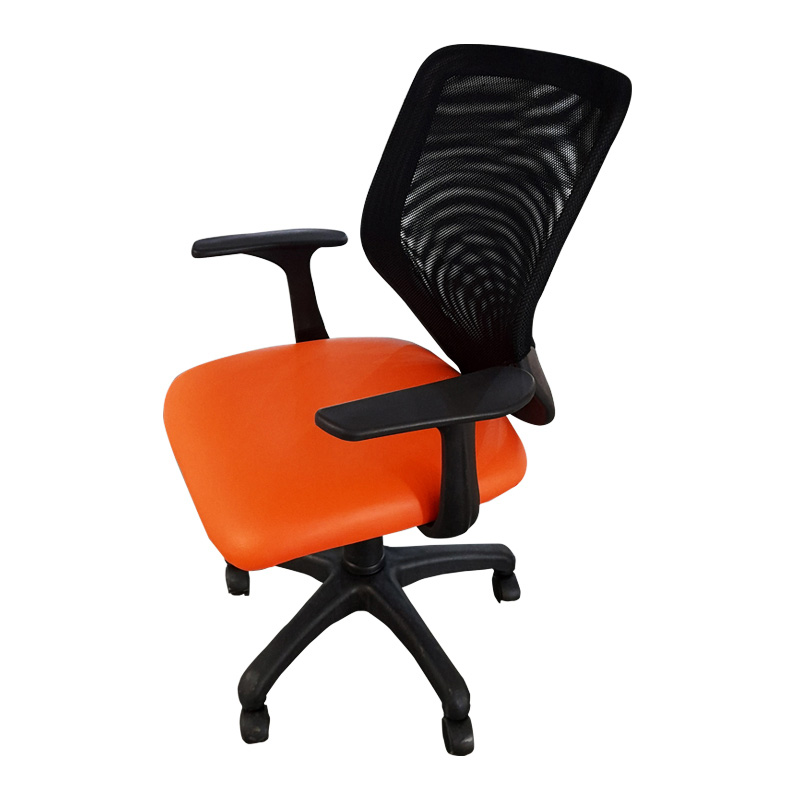 Chaise Atlanta Mesh En Simili Cuir Avec Accoudoirs & Base polypropyléne - Orange