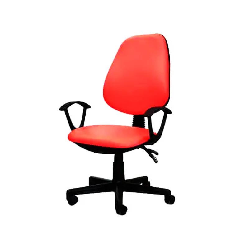 Chaise De Bureau Sécretaria SOTUFAB En Simili Cuir Avec Accoudoirs - Rouge