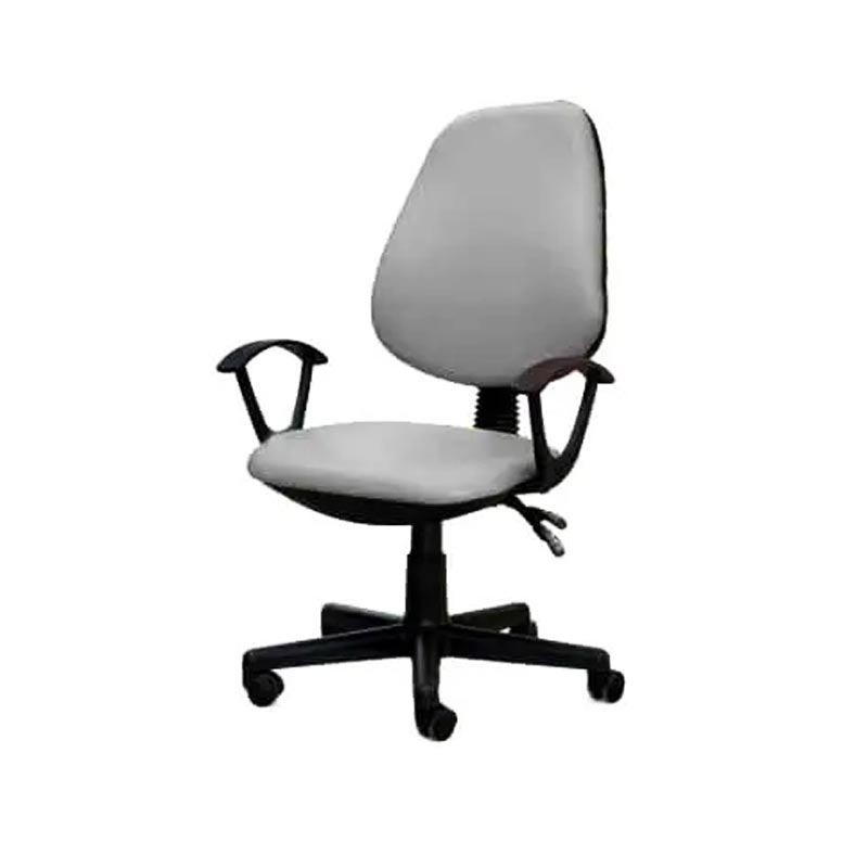 Chaise De Bureau Sécretaria SOTUFAB En Simili Cuir Avec Accoudoirs - Gris