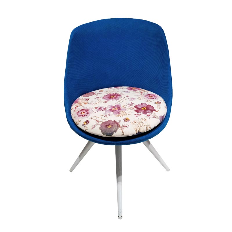 Chaise Visiteur Rond Avec Pieds Scandinave En Acier & Sans Accoudoirs - Bleu (CH0045)