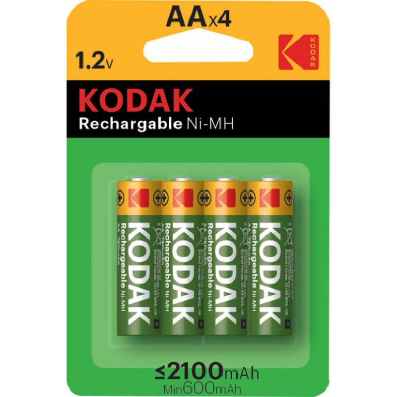 4 Piles Rechargeables KODAK 2100mAh Ni-Mh AA