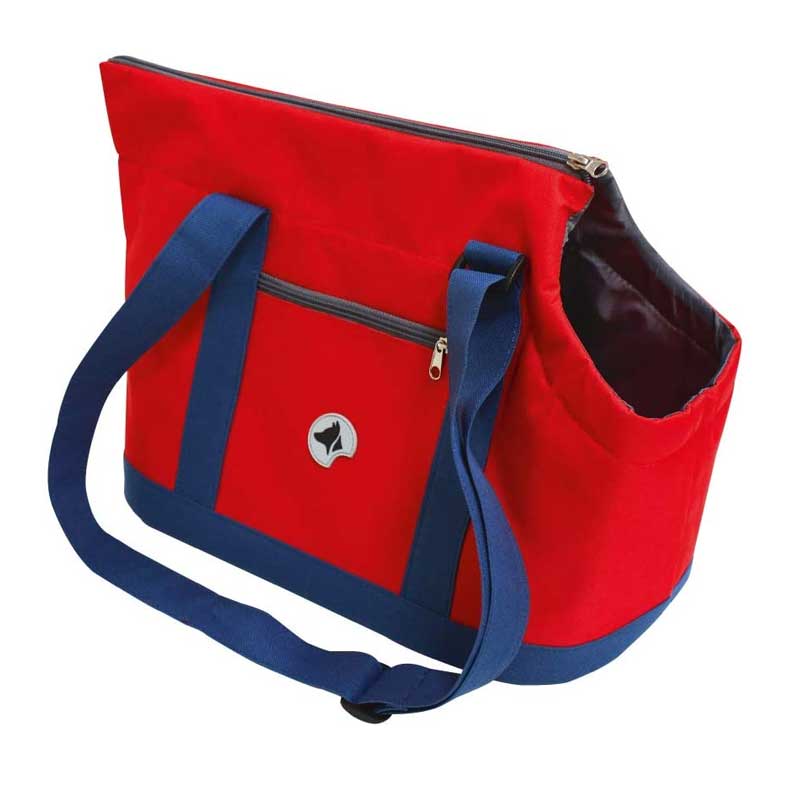 Sac de Transport CROCI Giselle Pour chats & chiens - Bleu & Rouge
