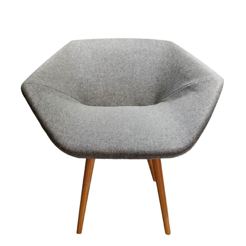 Chaise Rond En Tissu Avec Pieds Scandinave Fixe Pour Salon - Gris (CH0033)