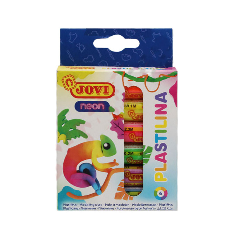 Boite De 6 Pâte à Modeler JOVI Plasting Fluo
