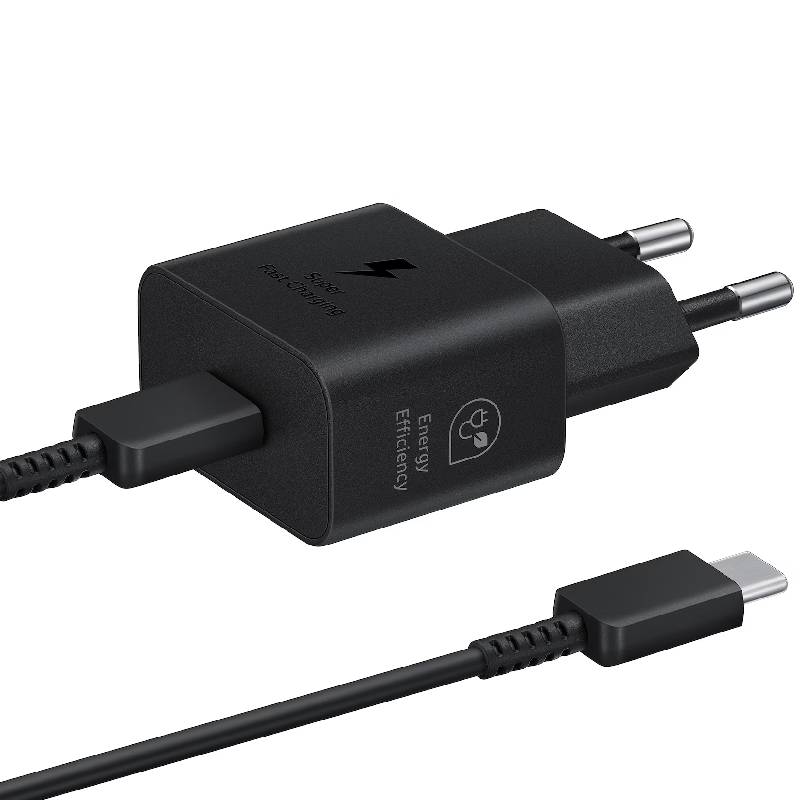 Adaptateur de Charge SAMSUNG 25W USB-C avec Câble – Noir