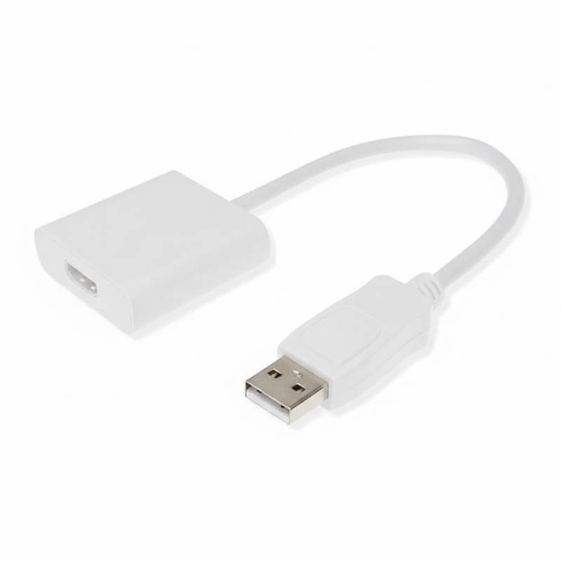 Adaptateur HDMI Femelle vers DisplayPort Mâle - Blanc