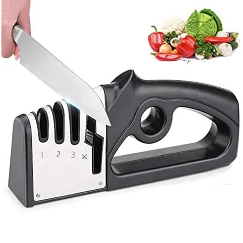 Aiguiseur de couteaux Manuel 4en1 - Noir