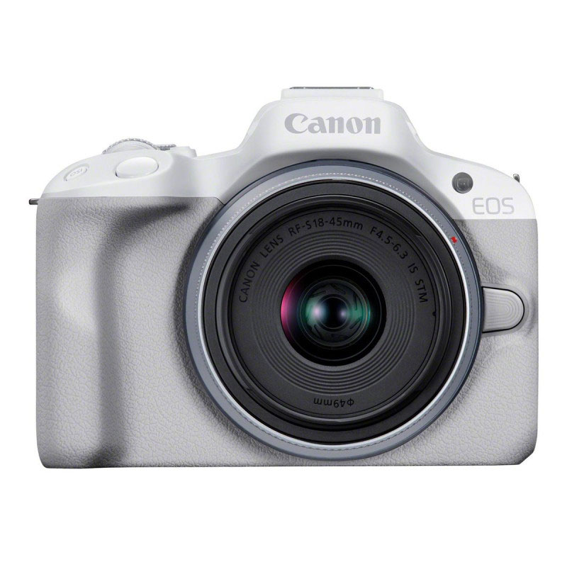 Appareil Photo Hybride CANON EOS R50 24,2 MP + Objectif RF-S 18-45 S - Blanc