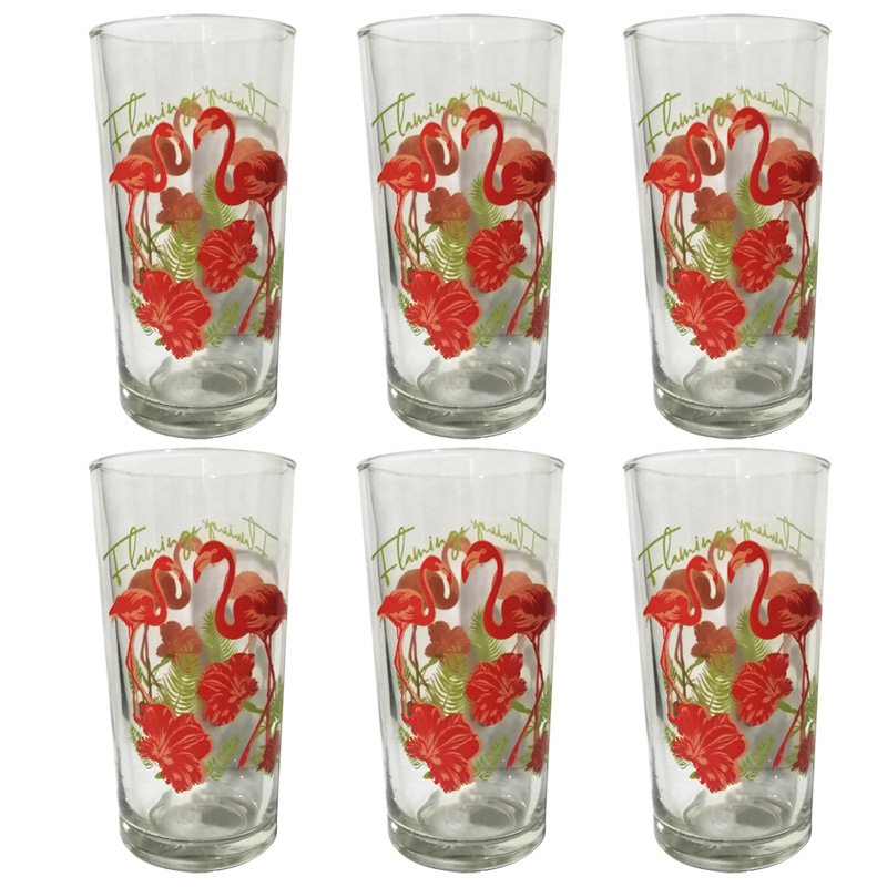 Coffret 6 Verres AZUR GLASS Milano Flamingo