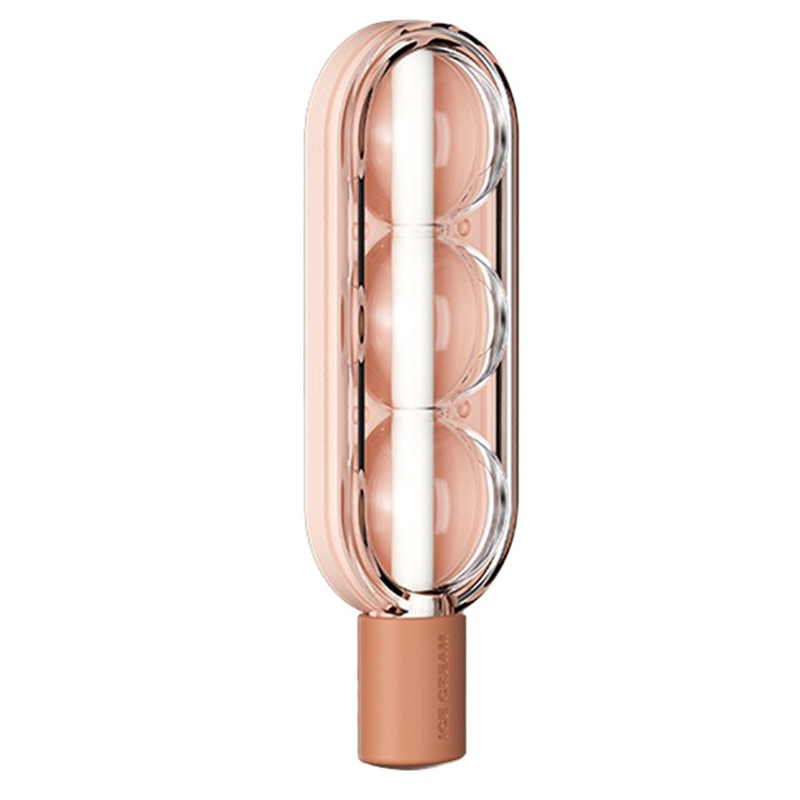 Bac à glaçons 3 Boules avec Couvercle - Rose