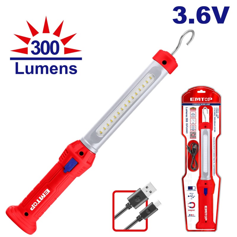 Baladeuse Sans Fil EMTOP ELFL30001 Led - 300 Lumens