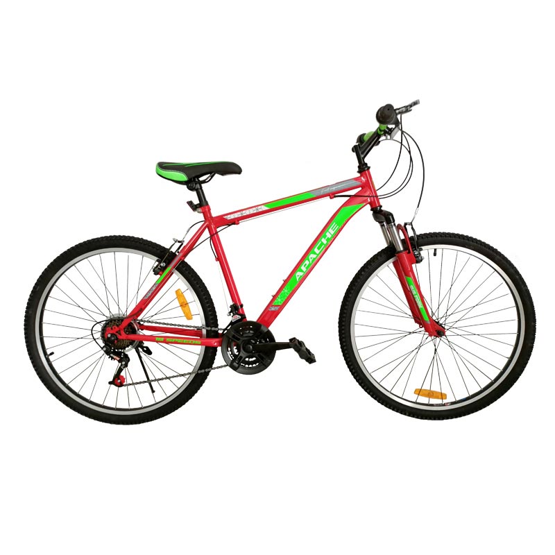 Bicyclette VTT PRADO Apache 18 Vitesse 26'' Pour Homme - Rouge et Vert