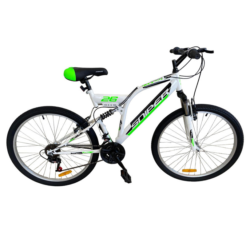 Bicyclette VTT PRADO Sniper 18 Vitesse 26'' Cadre D New - Blanc