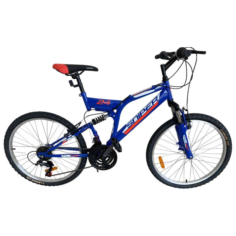 Bicyclette VTT PRADO Sniper Cadre D New 18 Vitesse 24'' - Bleu