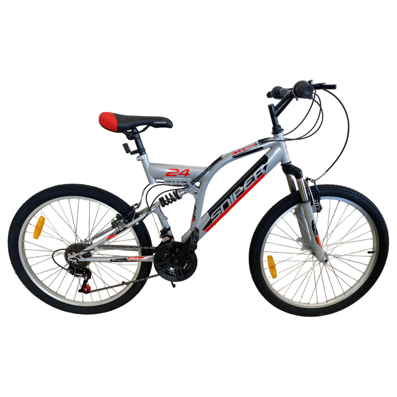 Bicyclette VTT PRADO Sniper Cadre D New 18 Vitesse 24'' - Gris