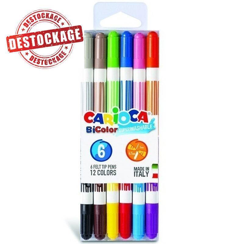 Blister de 6 feutres CARIOCA BiColor
