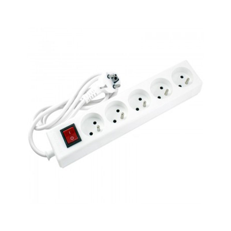 Bloc Multiprise SOMEF 5 Modules Avec Interrupteur 3 M - Blanc