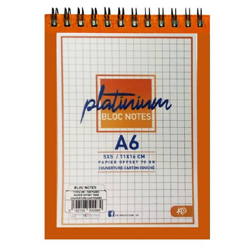 Bloc Note WIRO KO Platinum A6 11x16 cm  à Ligne