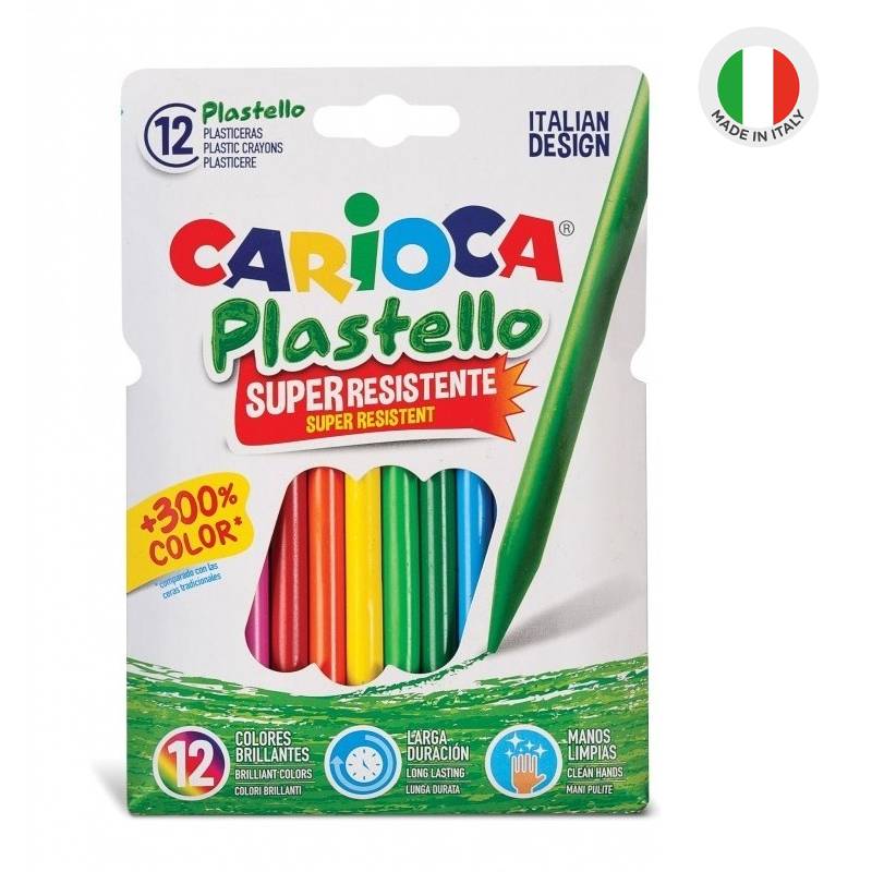 Boîte de 12 Crayons de Cire CARIOCA Plastello