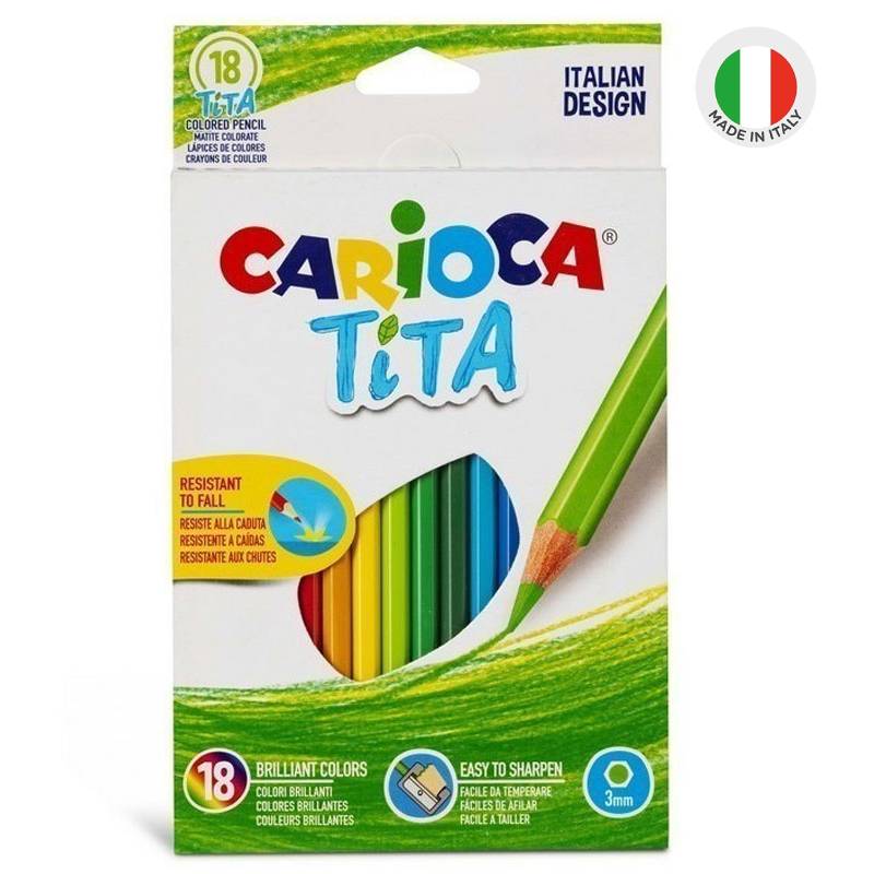 Boîte de 18 Crayons de couleur CARIOCA Tita