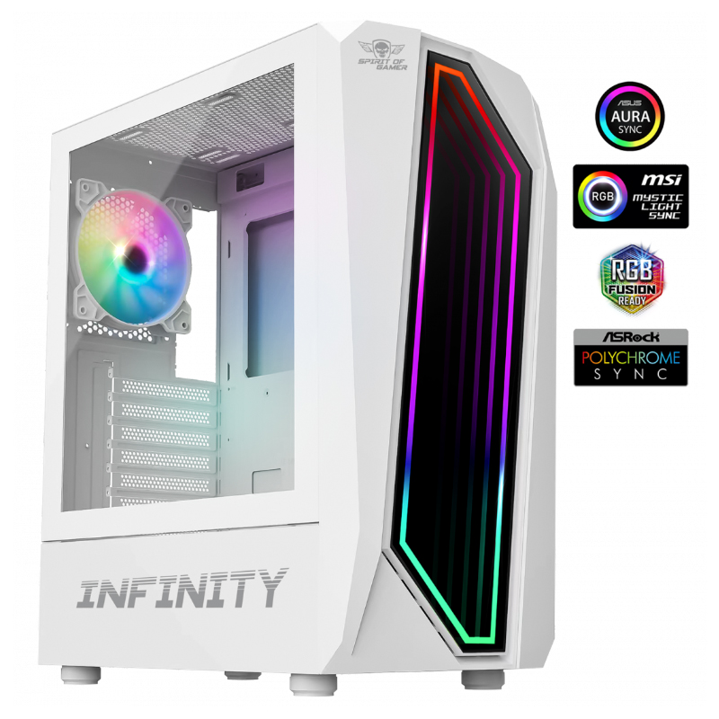 Boîtier PC Gamer SPIRIT OF GAMER Infinity Artic ARGB - Blanc