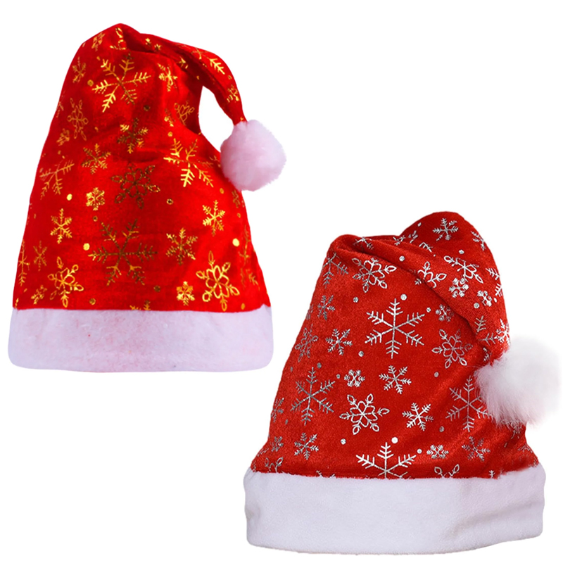 Bonnet de Noël avec motifs de flocons de neige - Rouge