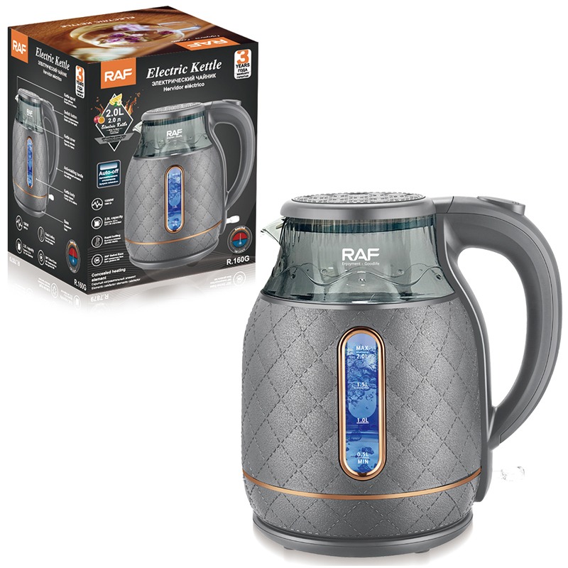 Bouilloire Électrique RAF R-160G 1500W 2L - Gris