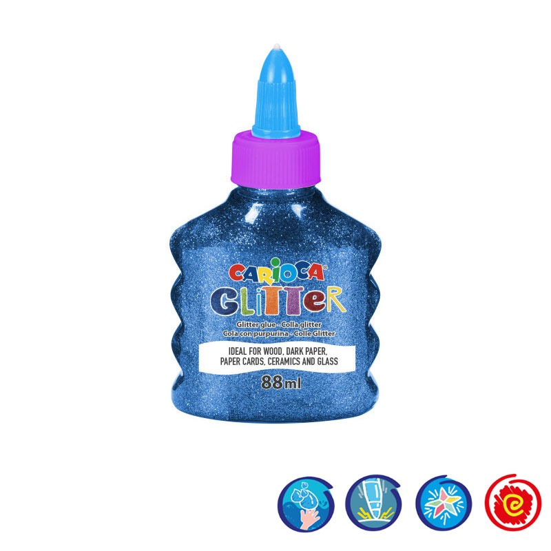 Bouteille colle Glitter CARIOCA 88ml Bleu