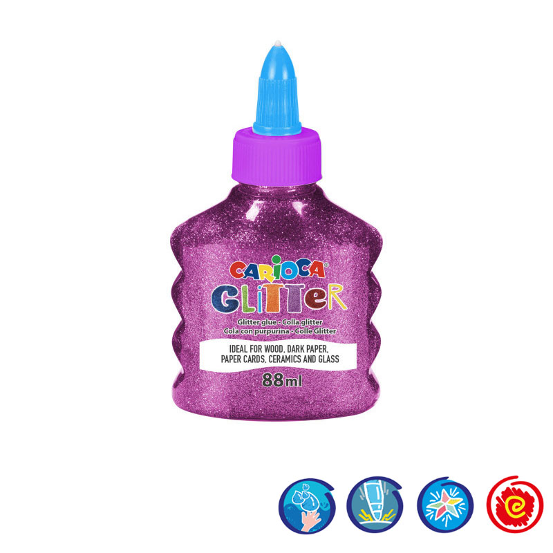 Bouteille colle Glitter CARIOCA 88ml Violet