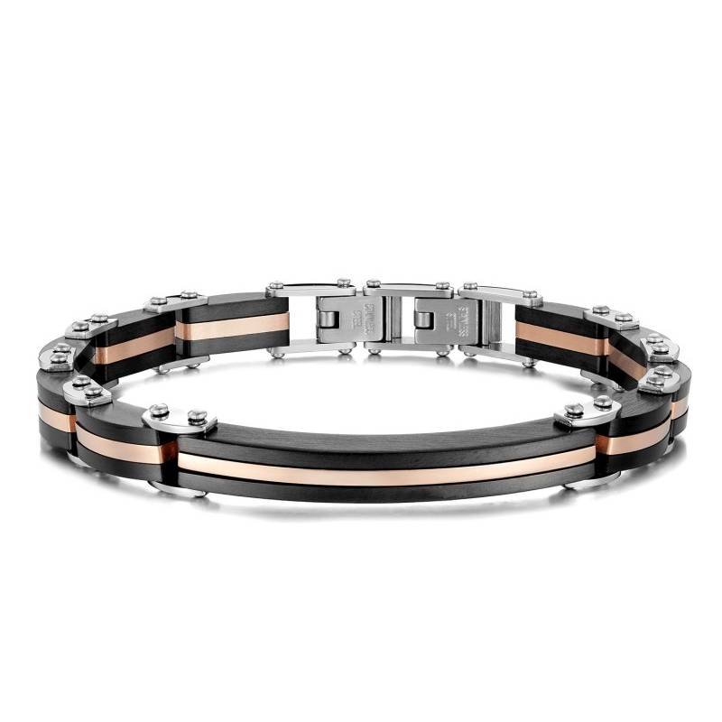 Bracelet Homme POLO SANTA BARBARA - Noir & Rose Gold (SBJ-6-1041-4)