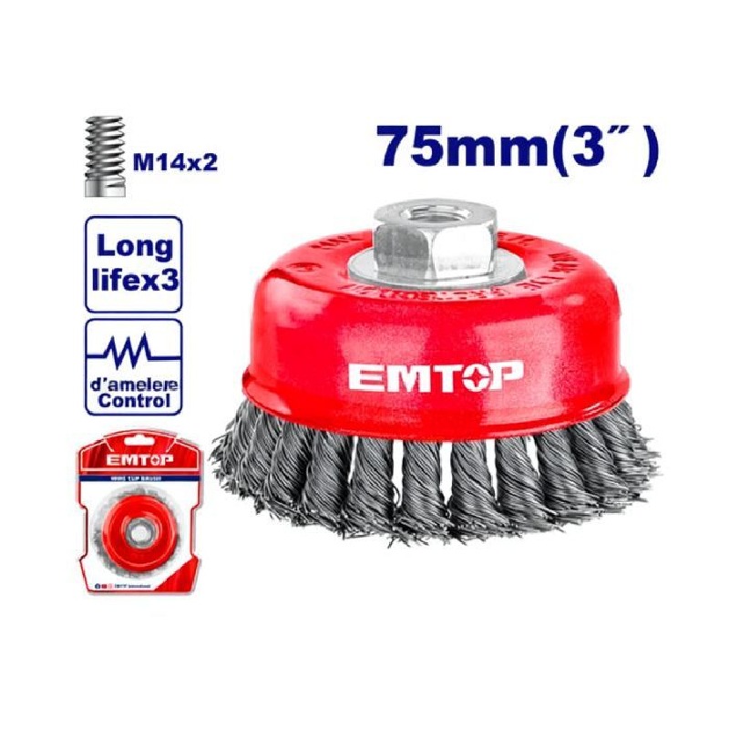 Brosse metalique EMTOP 75mm rpm12500r  EWCB20755