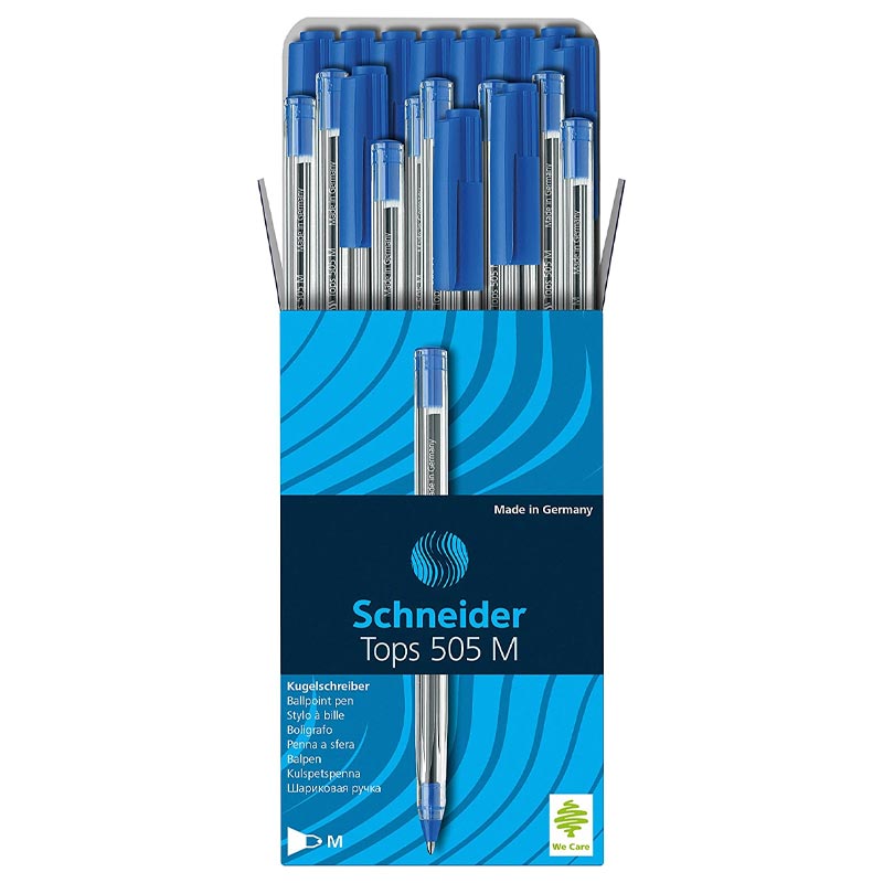 Pack de 50 Stylos à Bille  SCHNEIDER Tops 505 M - Bleu
