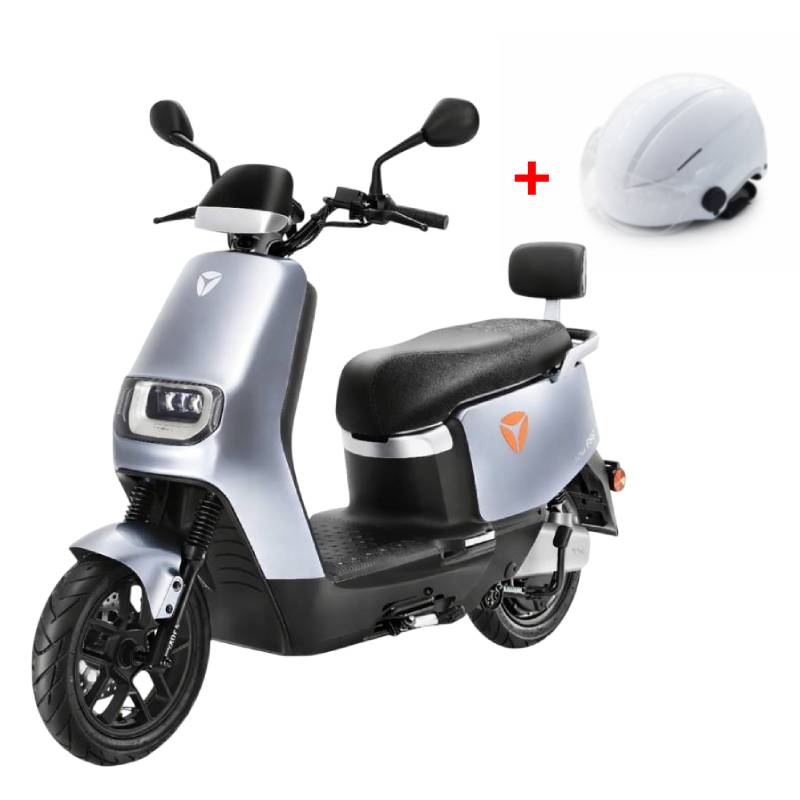 Bundel Scooter électrique Yadea E8S Gris Avec Casque Offerte