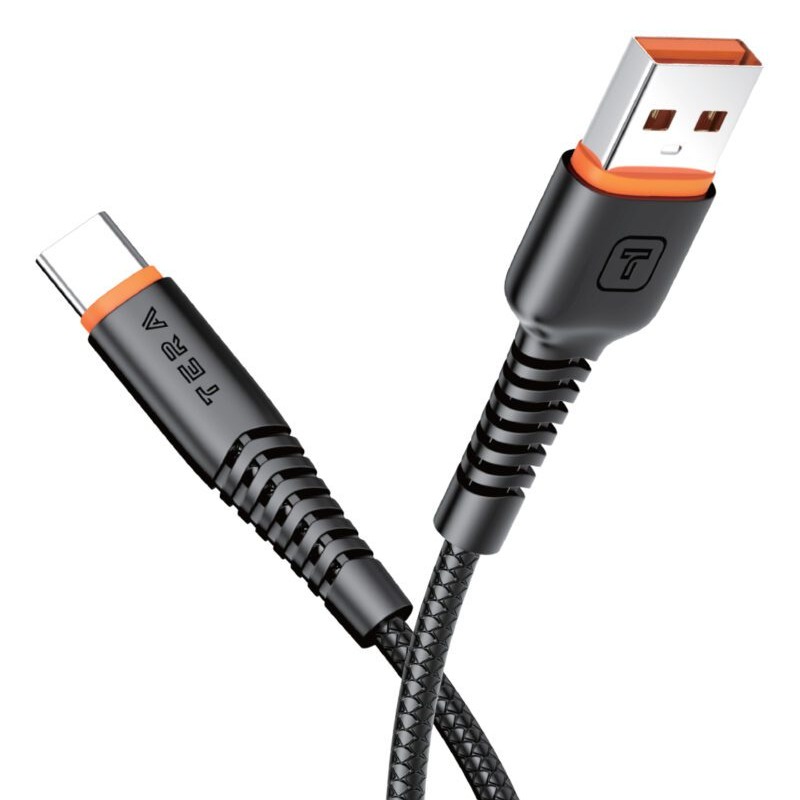 Câble De Charge imprimé en PVC TERA TUC06 type A vers type C - Noir