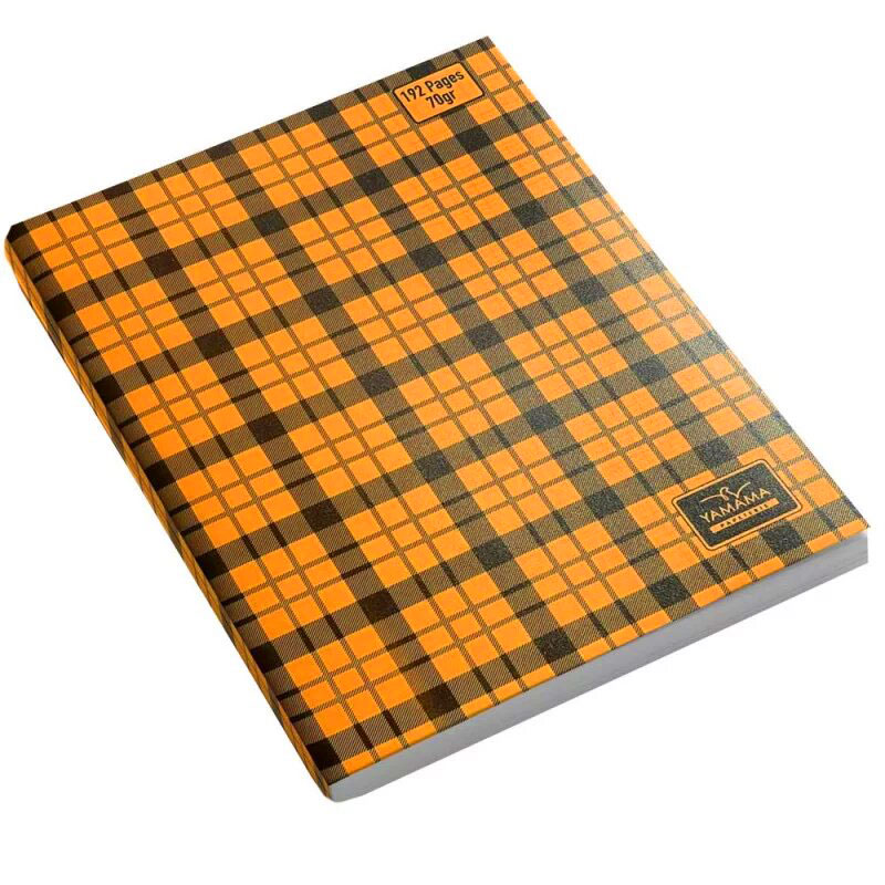 Cahier piquée YAMAMA 192 Pages à Carreaux SYS 17x22cm 70Gr - Orange