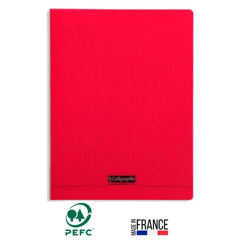 Cahier Piqûre CALLIGRAPHE 192 Pages 90 Gr Seyès 21x29.7 cm - Rouge