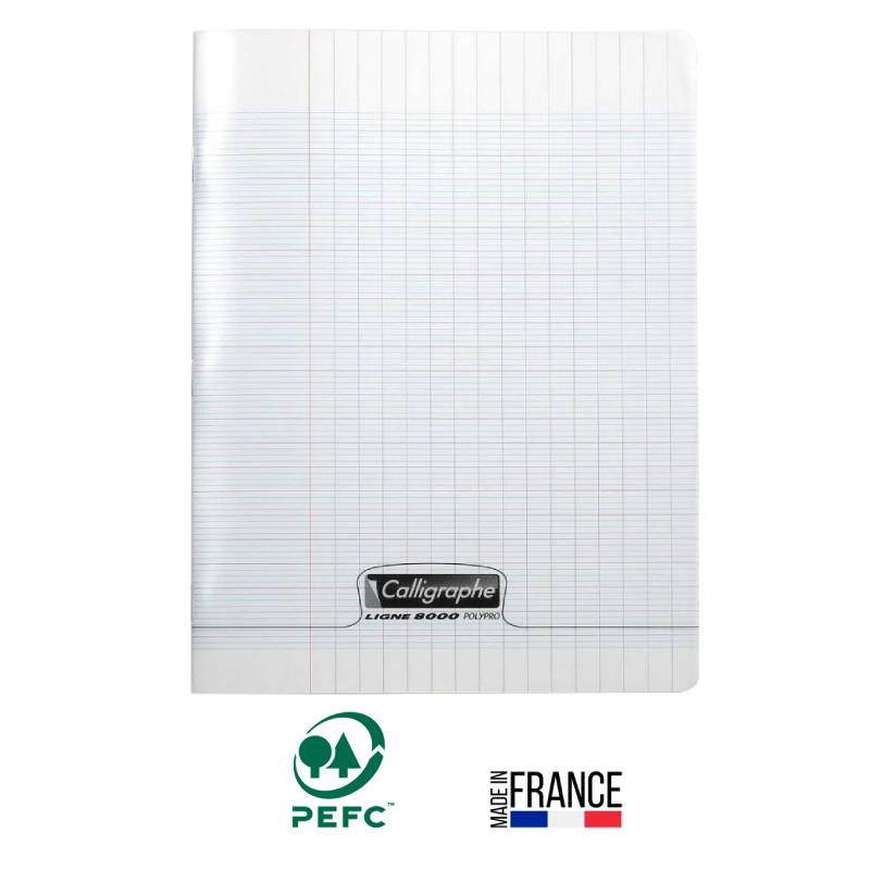 Cahier Piqûre CALLIGRAPHE 96 Pages 90 Gr Seyès 17x 22cm - Transparent