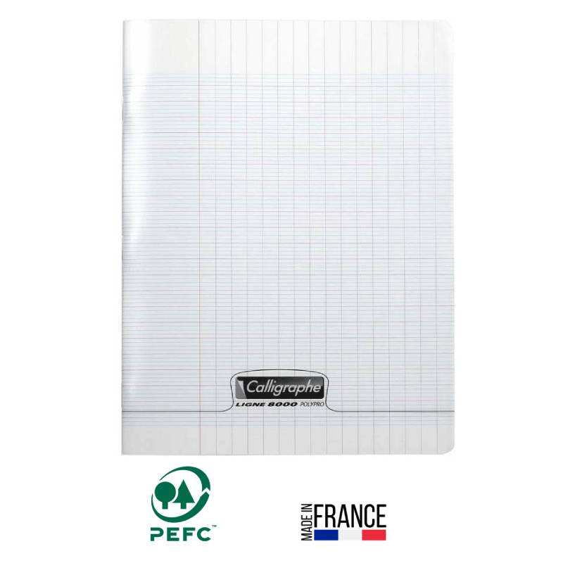 Cahier Piqûre CALLIGRAPHE 96 Pages 90 Gr Seyès/Uni 24x32 cm - Transparent