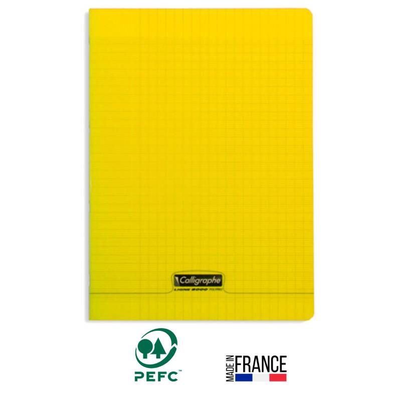 Cahier Piqûre CALLIGRAPHE 96 Pages 90Gr Seyès 21x29.7 cm - Jaune