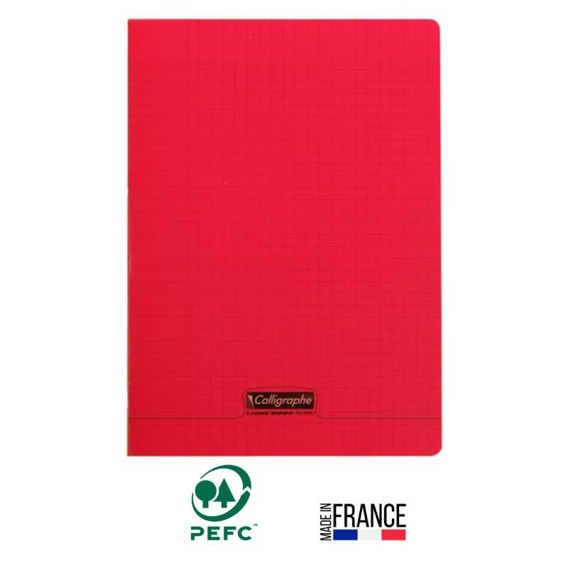 Cahier Piqûre CALLIGRAPHE 96 Pages 90Gr Seyès 21x29.7 cm - Rouge