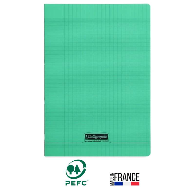 Cahier Piqûre CALLIGRAPHE 96 Pages 90Gr Seyès 21x29.7 cm - Vert