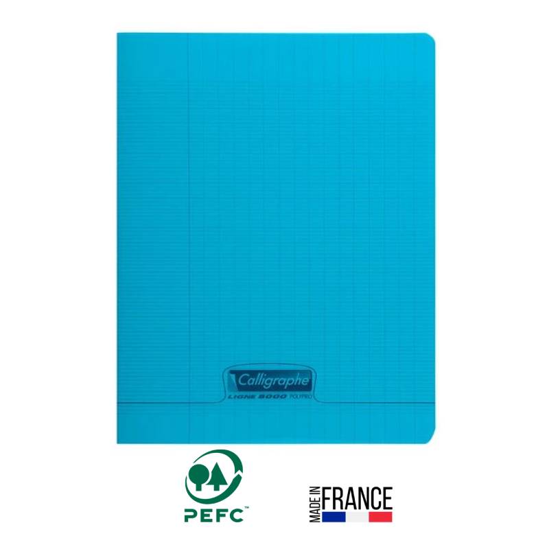 Cahier Piqûre CALLIGRAPHE 96 Pages Seyès 90gr 17x22 cm - Bleu