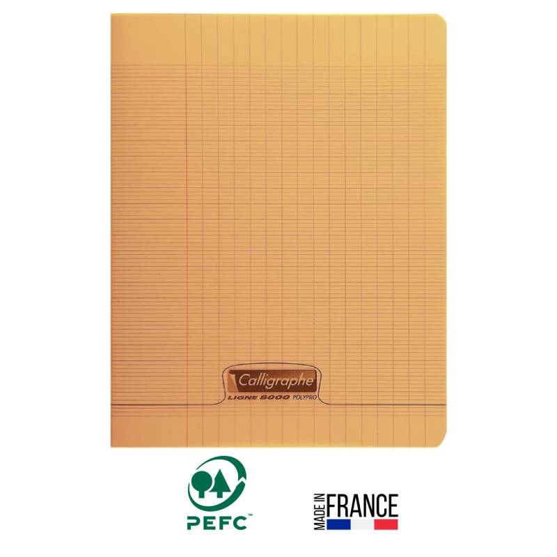 Cahier Piqûre CALLIGRAPHE 96 Pages Seyès 90gr 17x22 cm - Orange